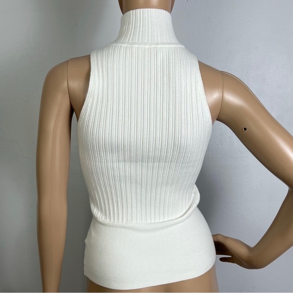 RAMY BROOK WHITE SLEEVELESS RIBBED TOP - Picture 8 of 9
